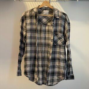 ARITZIA Community Cotton/Linen Checkered Shirt